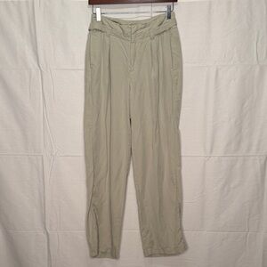 Free People Khaki Pleated Trousers